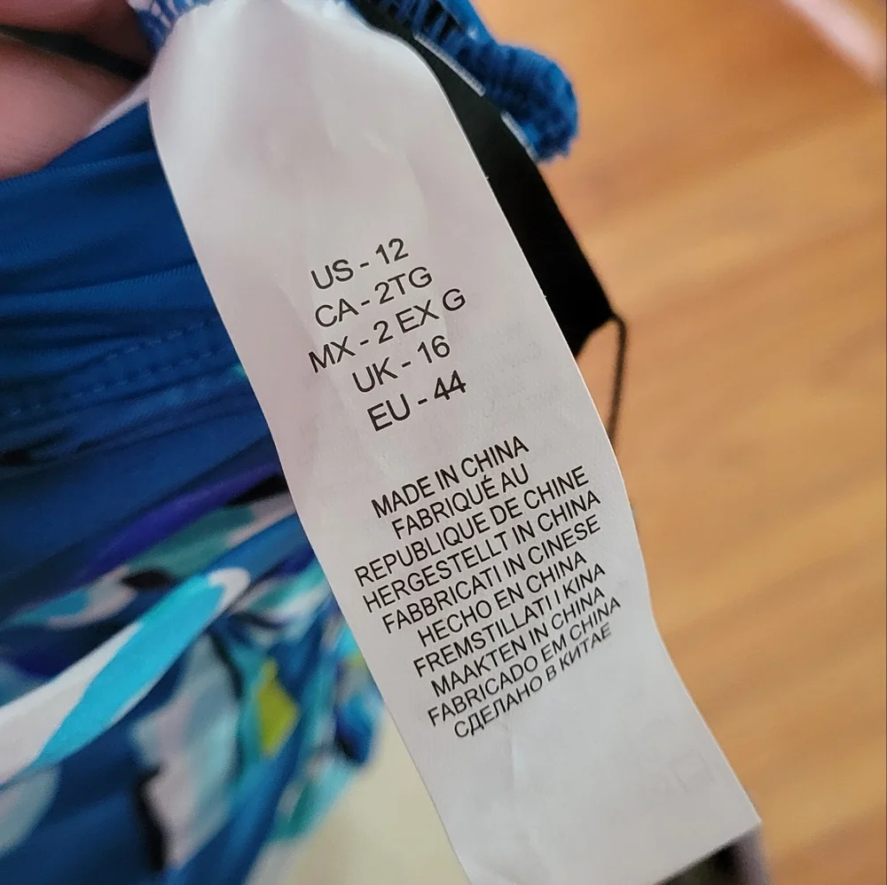 LA BLANCA Ocean Fiji Tropic One Piece Blue Bathing Suit Size 12 Brand New - Picture 6 of 10